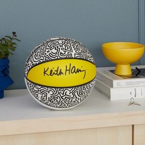 Keith Haring Tokyo Fabric Premium Yellow Black Basketball As Canvas Collector